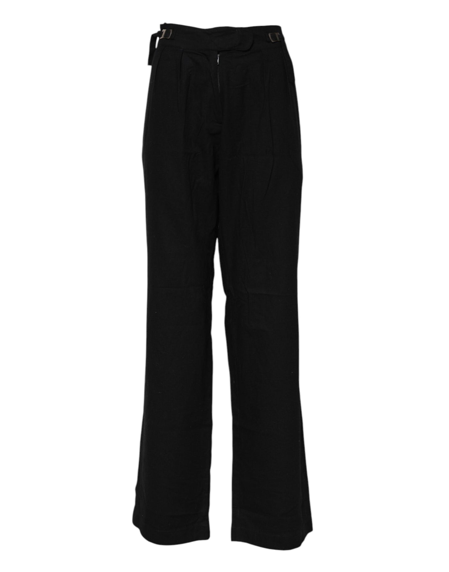Black Straight Fit High Waist Pants