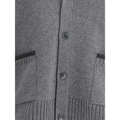Gray Merino Wool Cardigan