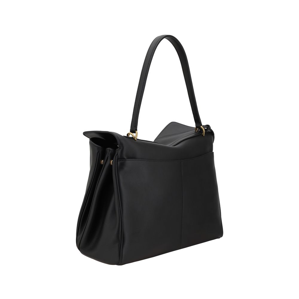 Black Calf Leather Bos Taurus Shoulder Bag