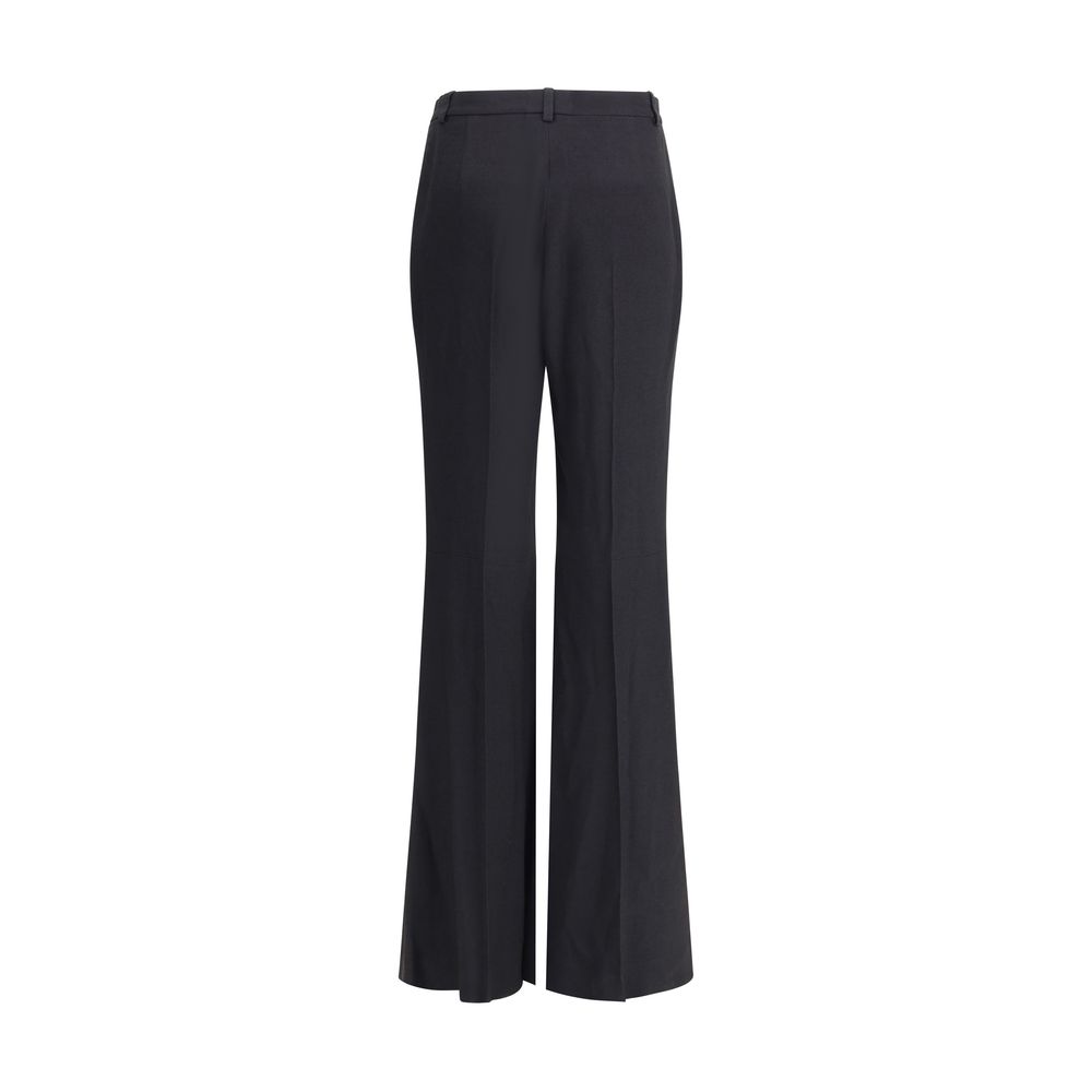 Black Viscose Flared Pants