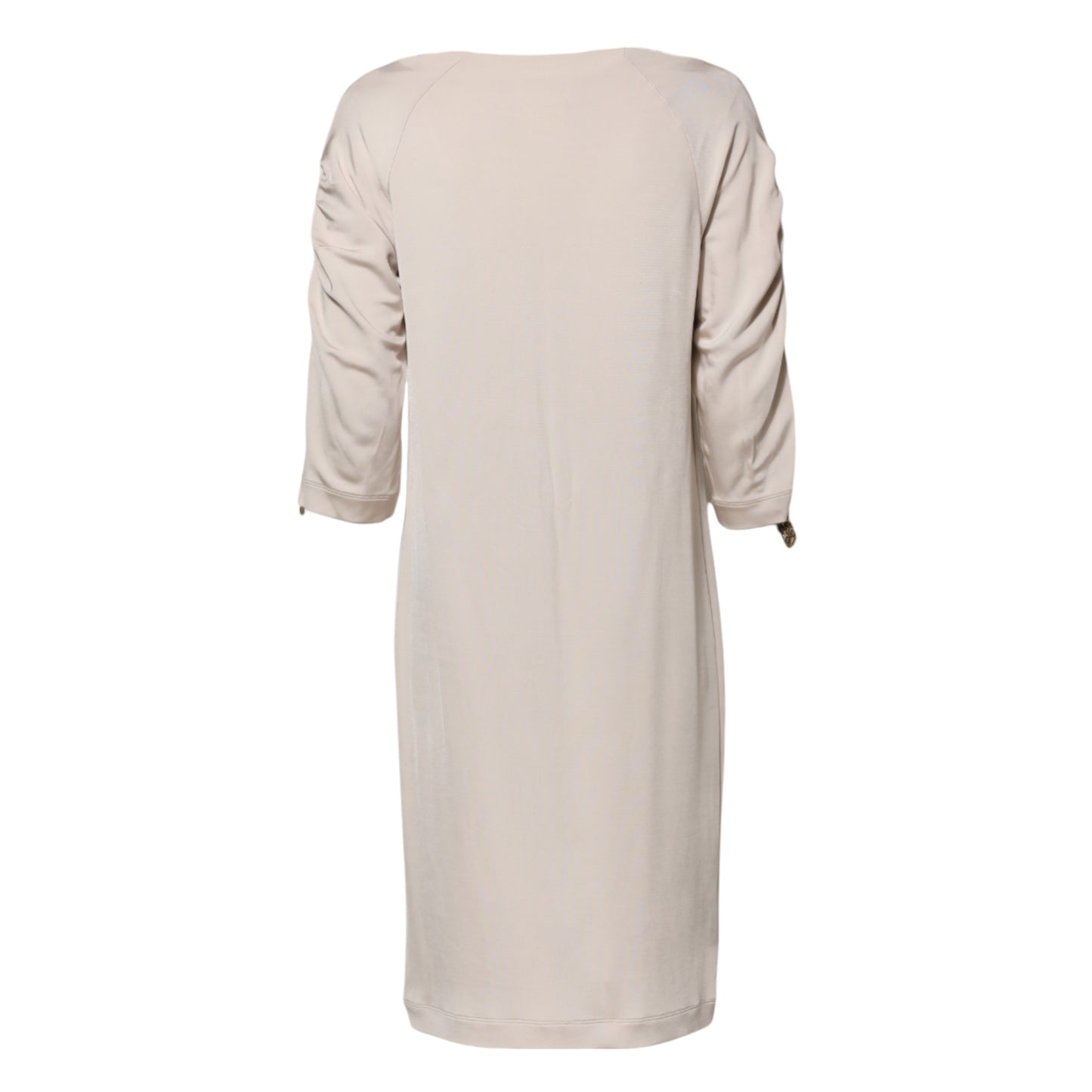 Ivory Viscose Sheath Knee Length Dress