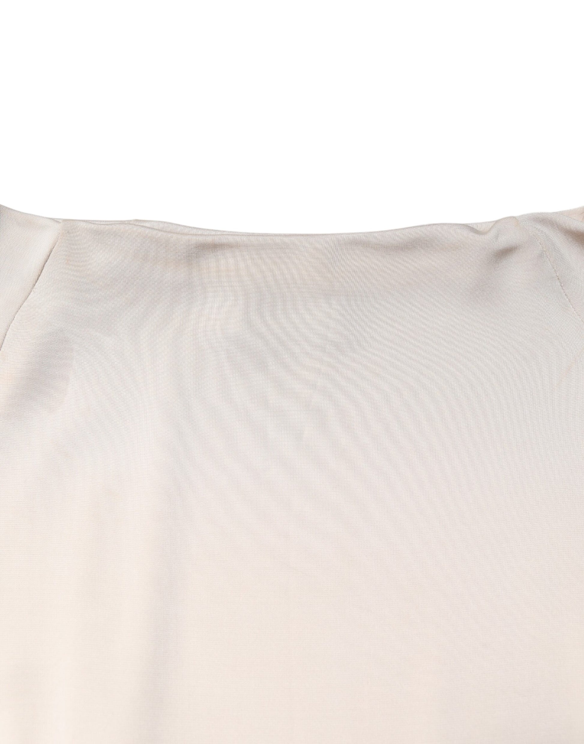 Ivory Viscose Sheath Knee Length Dress