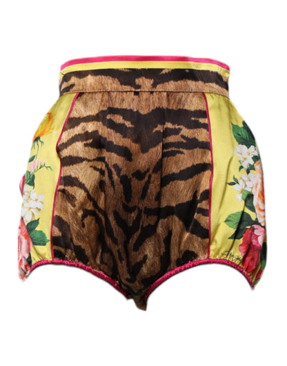 Multicolor Floral High Waist Hot Pants Shorts
