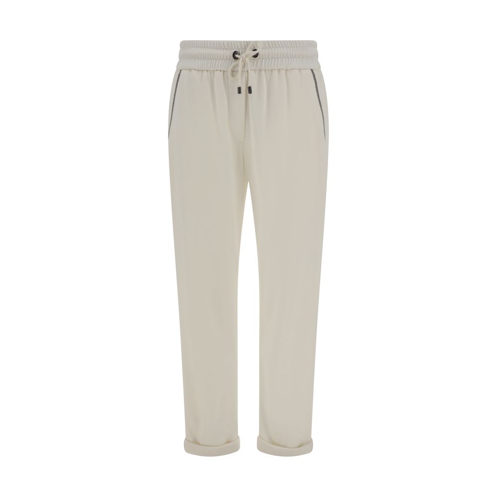 White Cotton Casual Pants