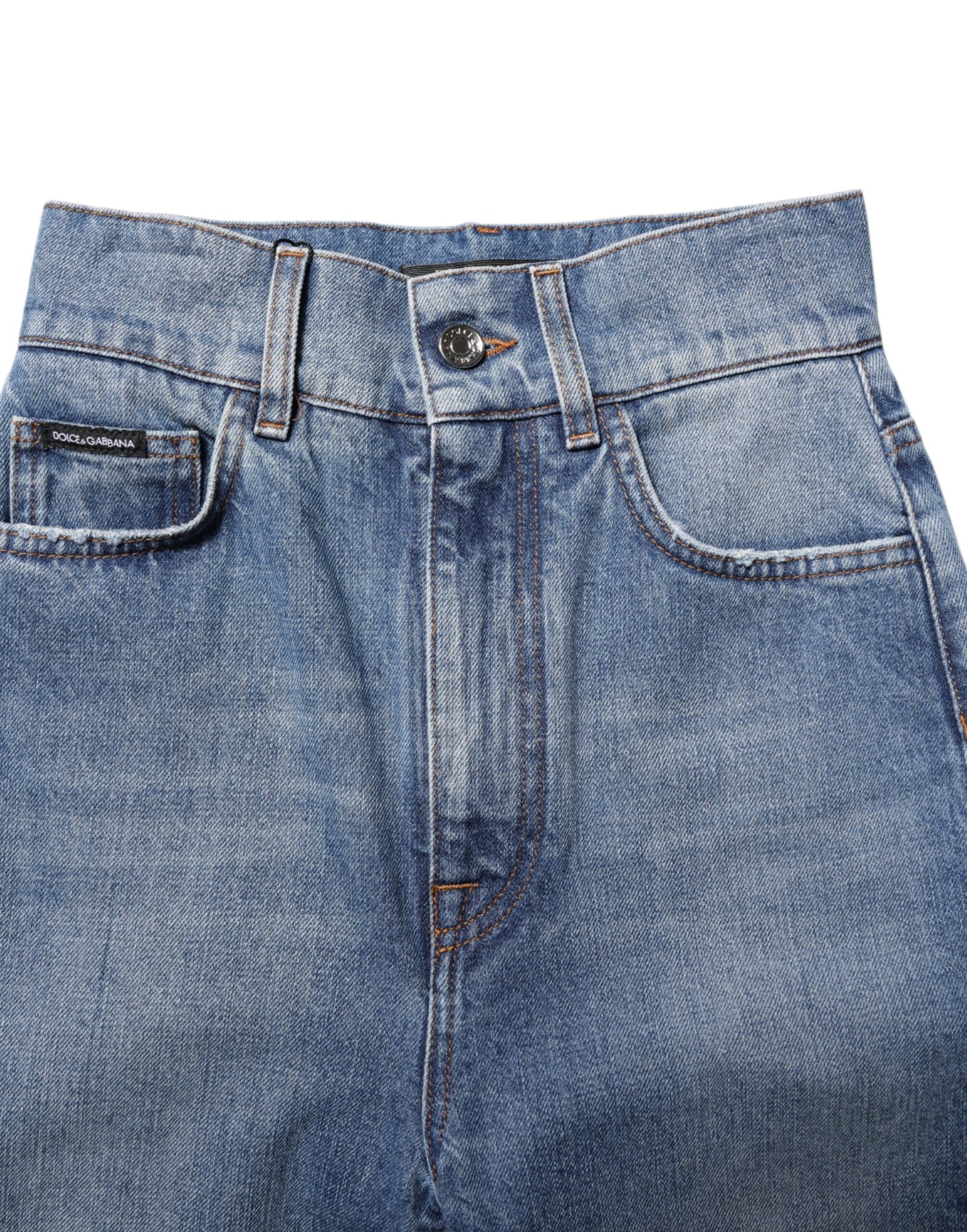 Blue Washed Skinny High Waist Denim Jeans