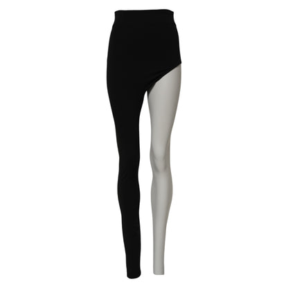 Black Wool High Waist Single Leg Pants