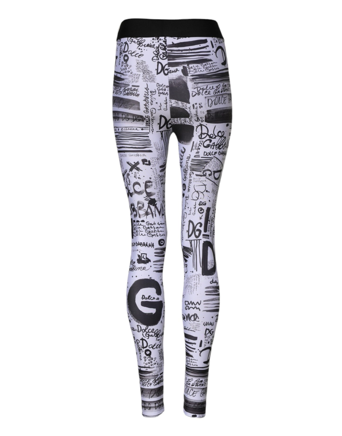 White Graphic HighWaist Skinny Leggings Pants