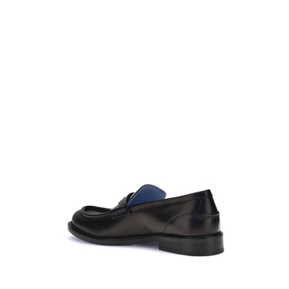 Black Calf Leather Bos Taurus Slip-On Loafers