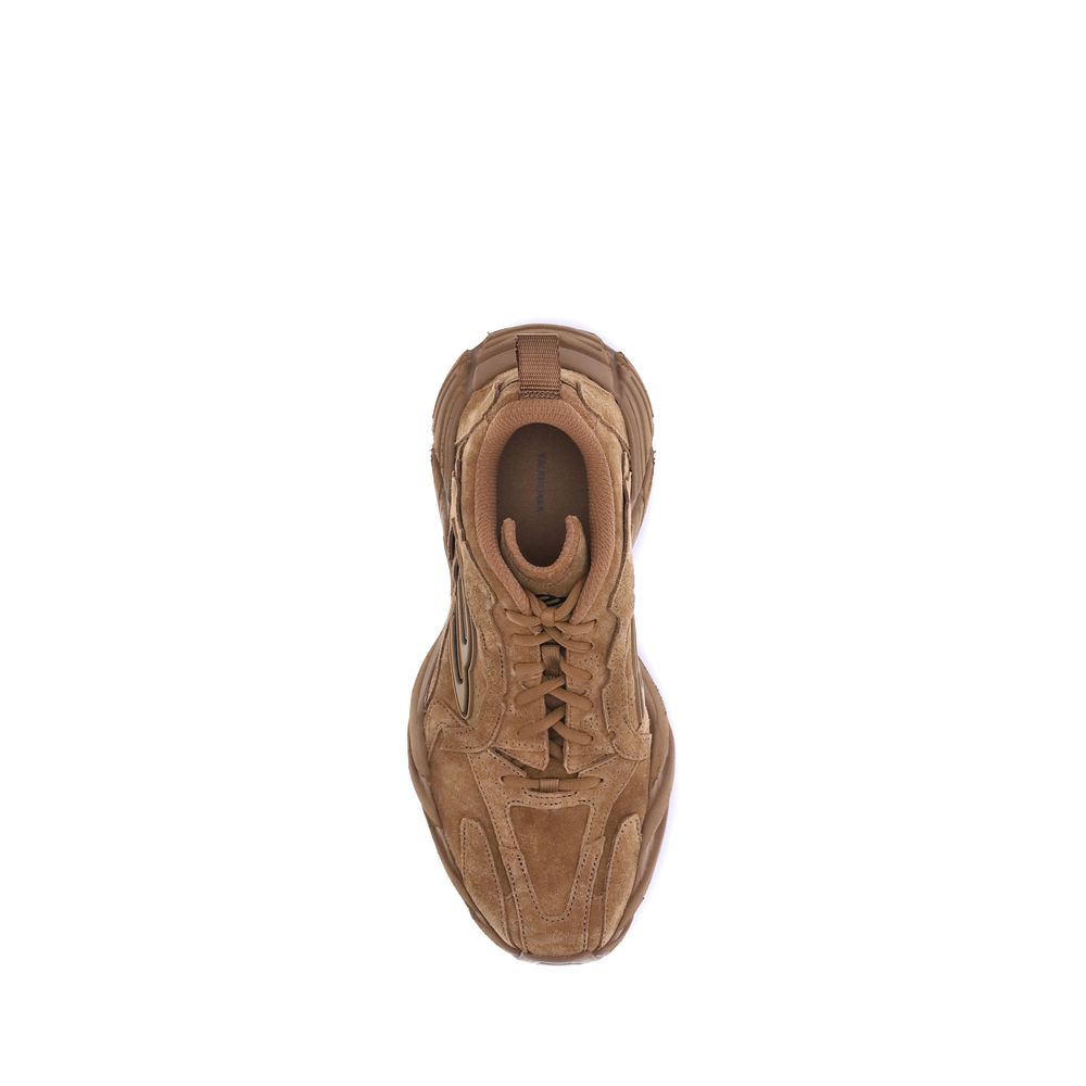 Brown Polyester Athletic Sneakers