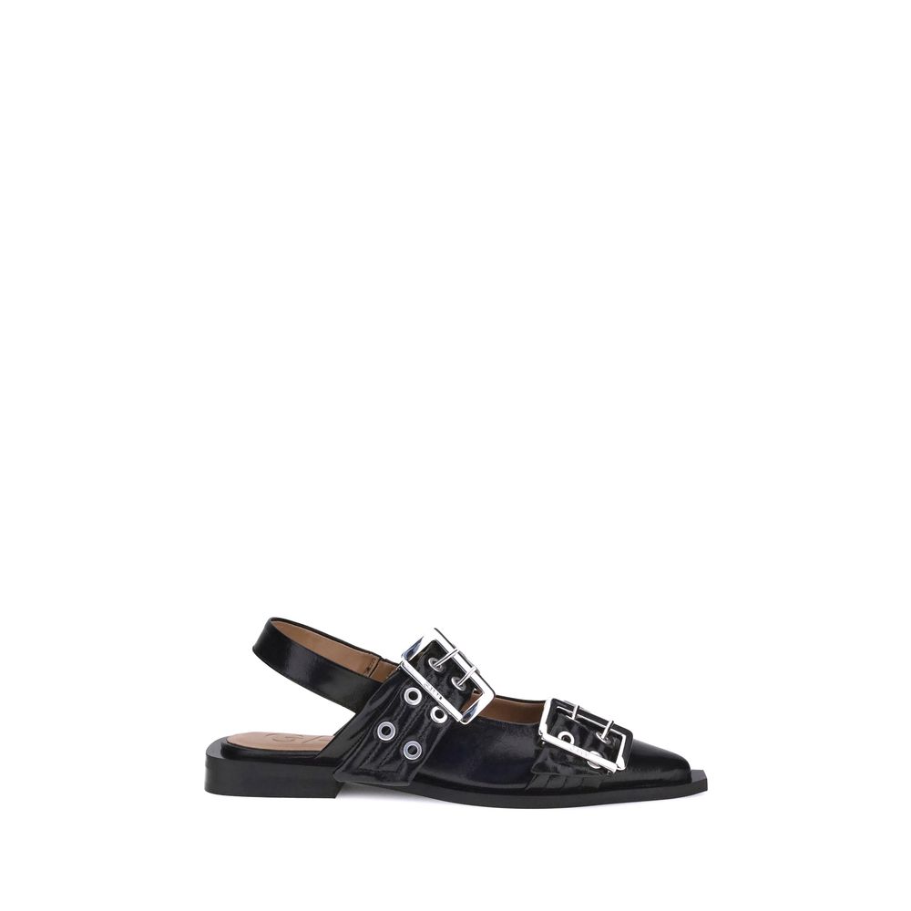 Black Recycled Polyester Ballet Flats