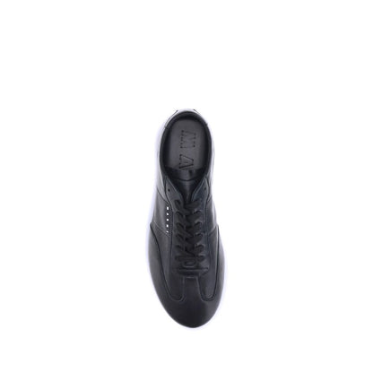 Black Calf Leather Bos Taurus Athletic Sneakers