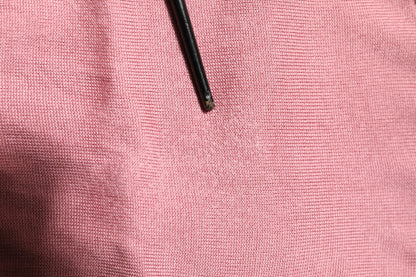 Pink Silk Cropped Crew Neck Cardigan Sweater