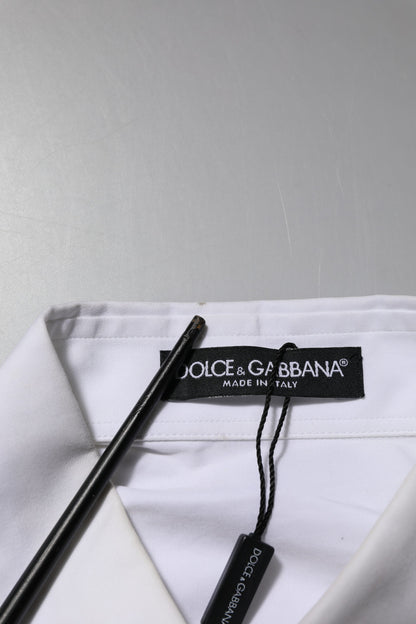 White Crystal Embellished Collared Shirt Top