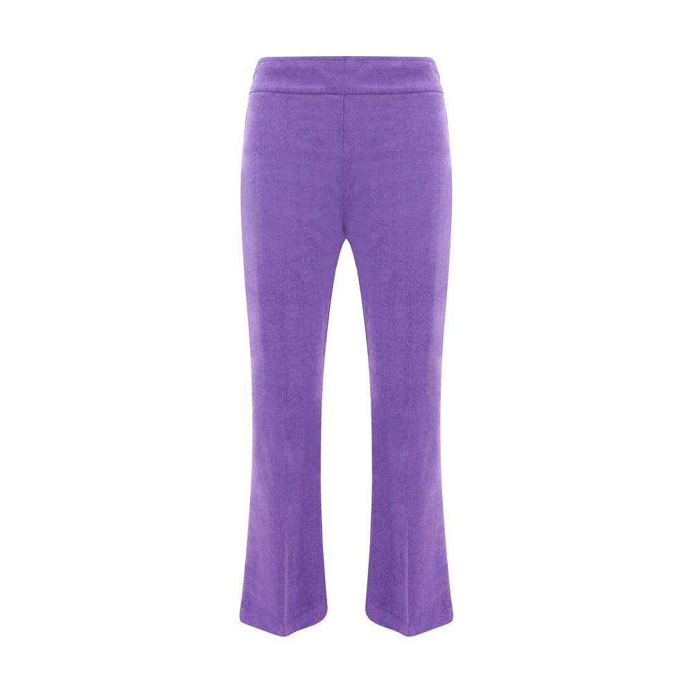Purple Cotton Casual Pants