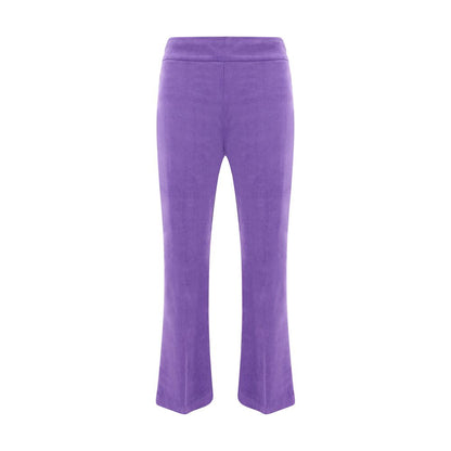 Purple Cotton Casual Pants