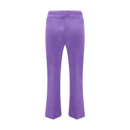 Purple Cotton Casual Pants