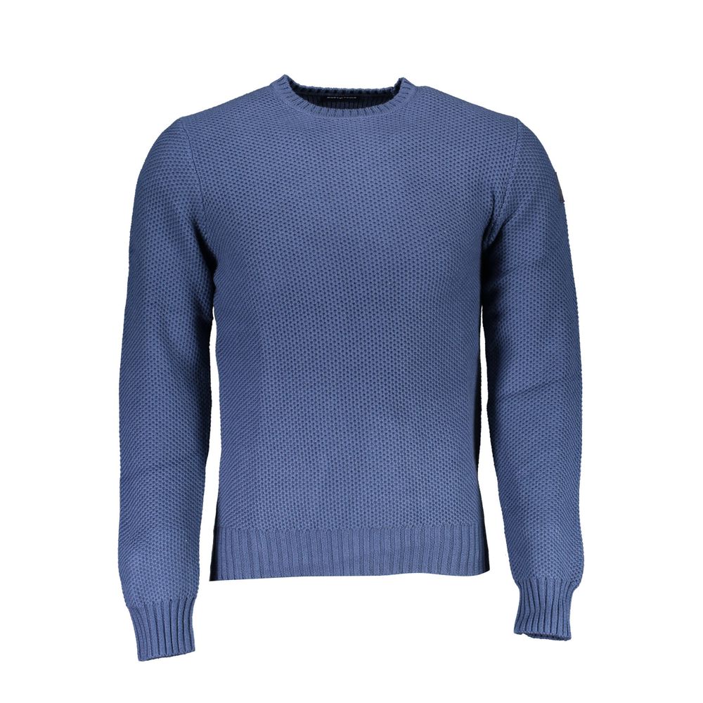 Blue Cotton Men Sweater