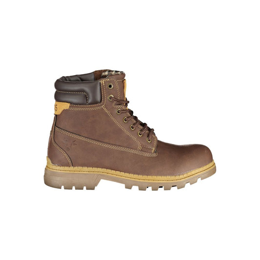 Brown Polyester Women Boot