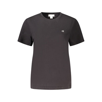 Black Cotton Women T-Shirt