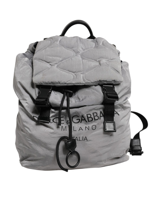 Gray Milano Print Drawstring Travel Backpack Bag