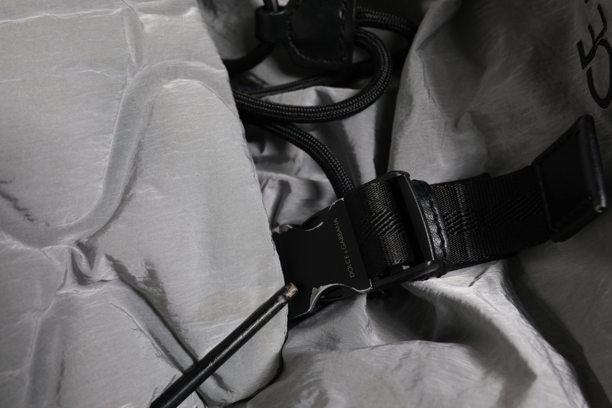 Gray Milano Print Drawstring Travel Backpack Bag