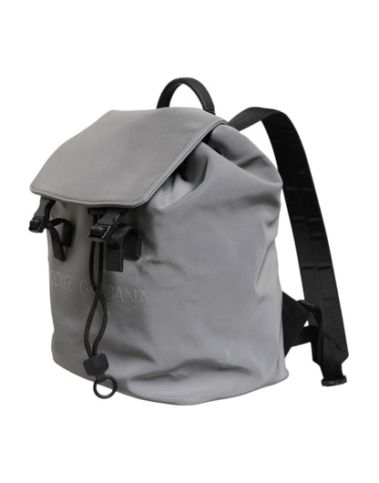 Gray Palermo Reflector Buckles Drawstring Backpack Bag