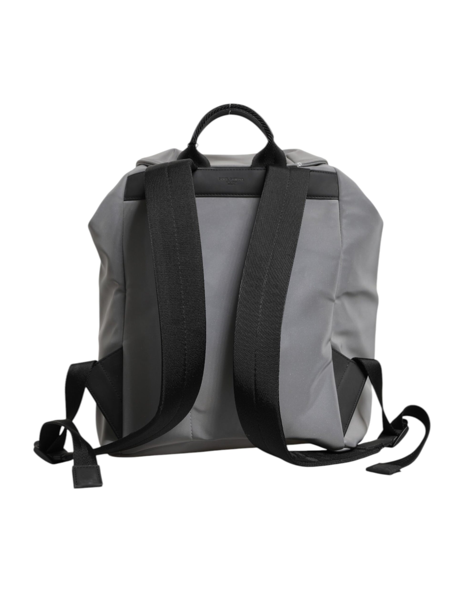 Gray Palermo Reflector Buckles Drawstring Backpack Bag