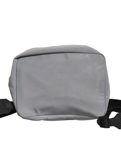Gray Palermo Reflector Buckles Drawstring Backpack Bag