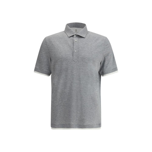 Gray Cotton Polo Shirt
