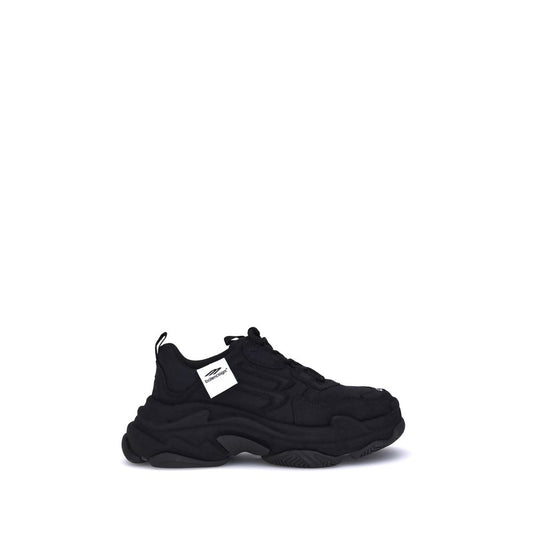 Black Fabric Chunky Sneakers