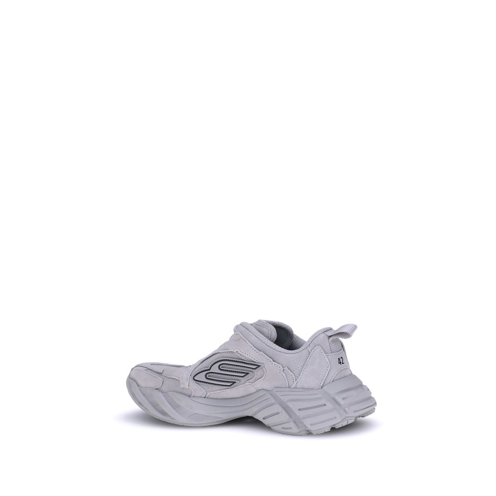 Gray Polyester Athletic Sneakers