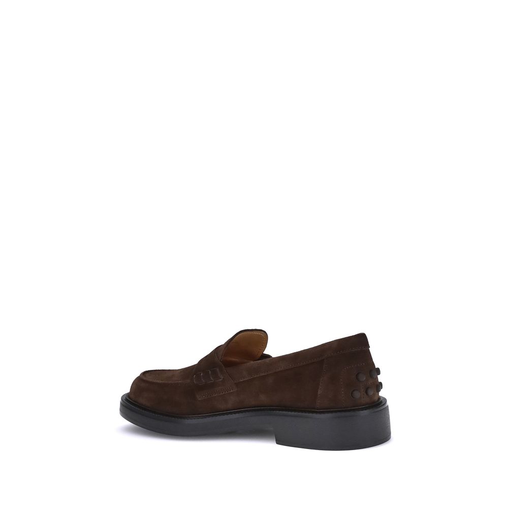 Brown Rubber Slip-On Loafers
