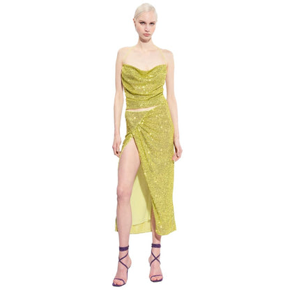 Green Polyester Women Top