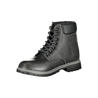 Black Polyester Women Boot