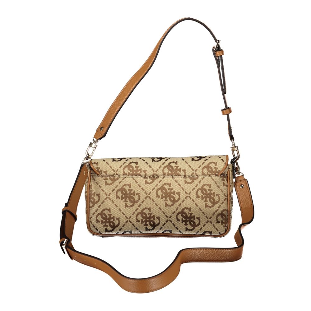 Beige Polyester Women Handbag
