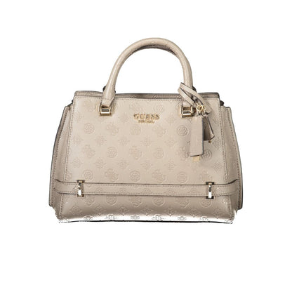 Beige Polyethylene Women Handbag