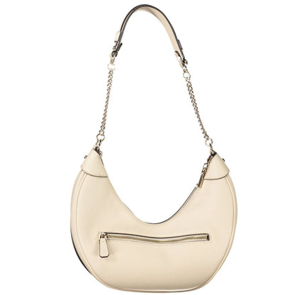Beige Polyethylene Women Handbag