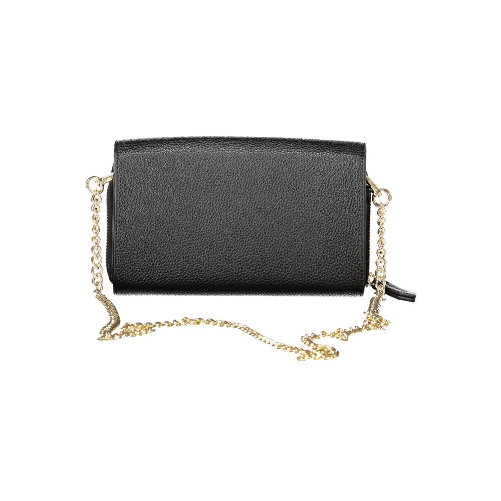 Black Polyurethane Women WalletConvertible Shoulder Bag