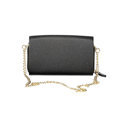 Black Polyurethane Women WalletConvertible Shoulder Bag