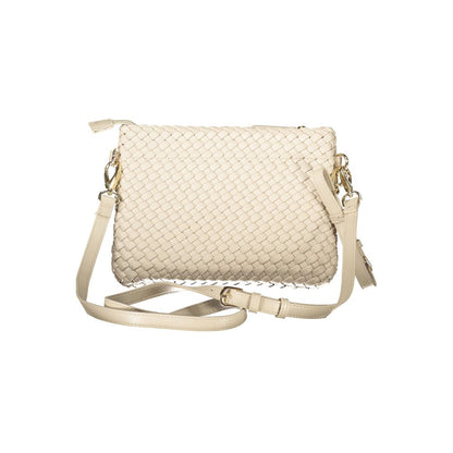 Beige Polyethylene Women Handbag
