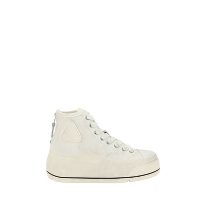 White Polyethylene High Top Sneakers