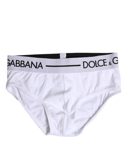 White Cotton Stretch Regular Brief Underwear