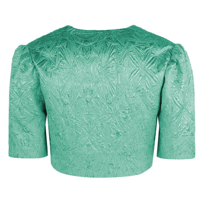 Blue Polyester Women Shrug