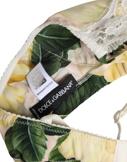 Multicolor Floral Print Non Wire Bra Underwear