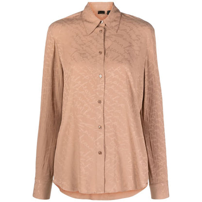 Beige Silk Women Shirt