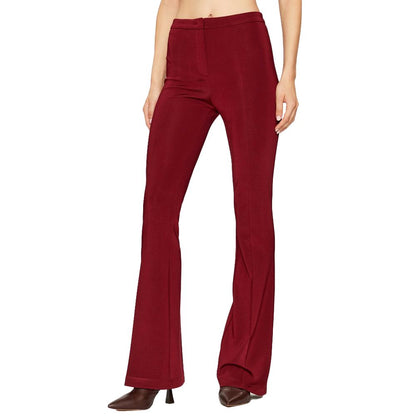 Red Viscose Women Trouser