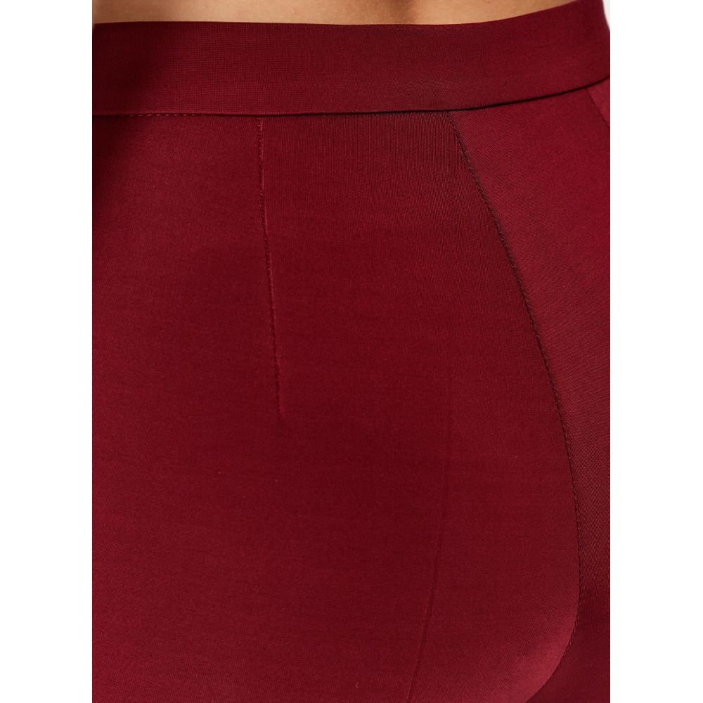 Red Viscose Women Trouser