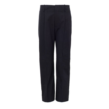 Navy Blue Cotton Casual Pants