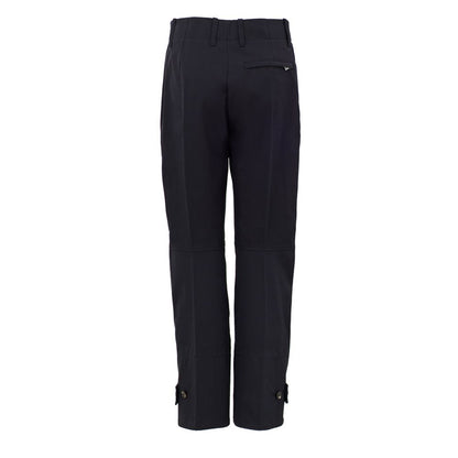 Navy Blue Cotton Casual Pants
