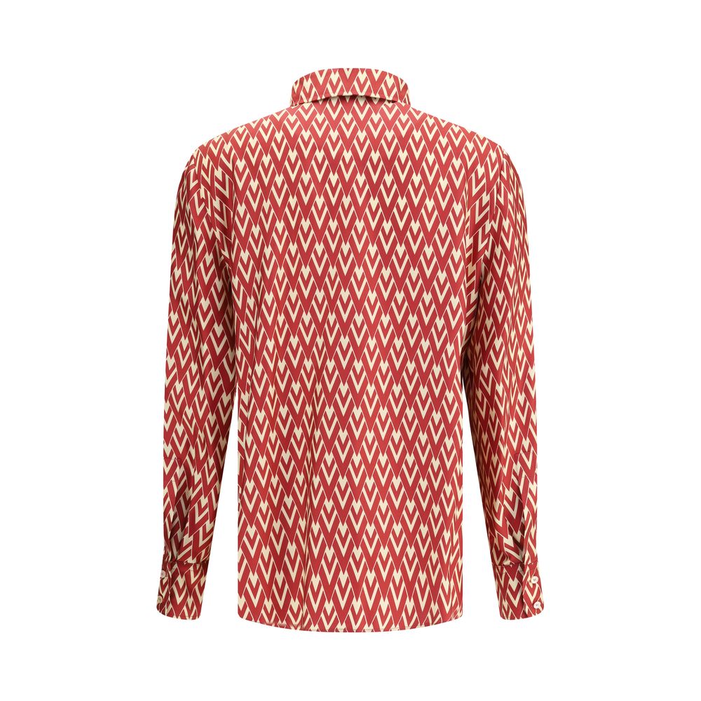 Red Silk Pattern Shirt